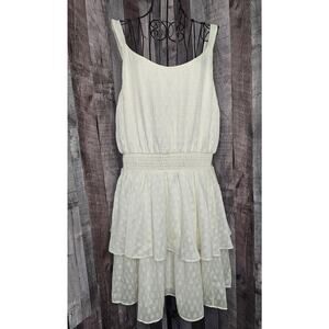 EXPRESS Ivory Metalic Gold Lined DRESS Size Large NEW